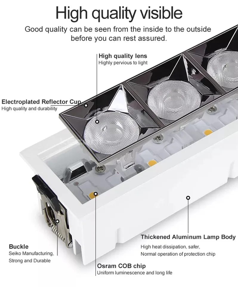 Embedded LED Linear Light  ( Laser Blade ) 10Watt Osram LED Chip ......2 Years Warranty