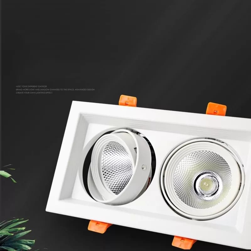 Square Recessed COB Down Light( 2x8watt )