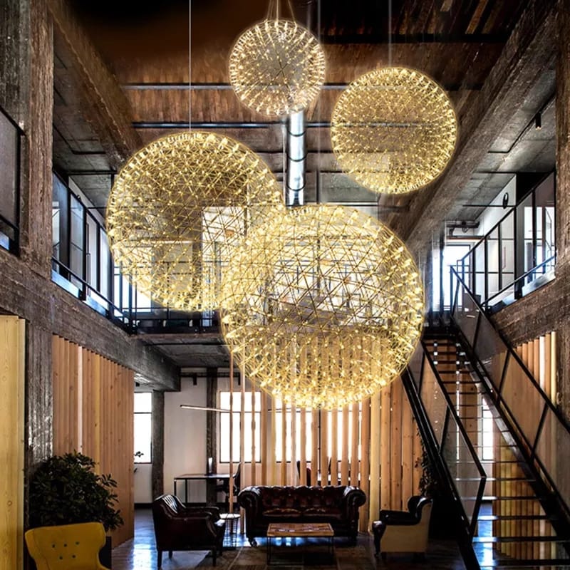 Modern Loft Stainless Steel Luster Sparkle Ball LED Pendant