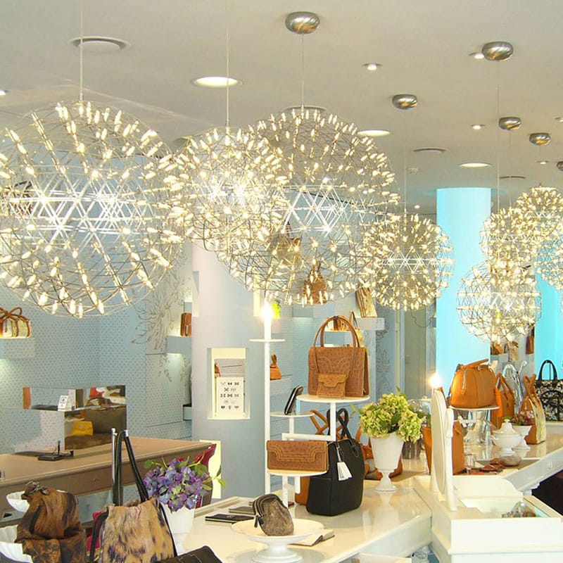 Modern Loft Stainless Steel Luster Sparkle Ball LED Pendant