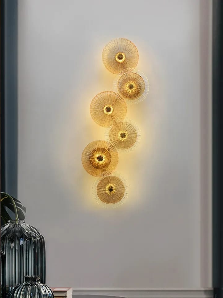 Ultra Modern Luxury Lotus Leaf Glass Wall Scone