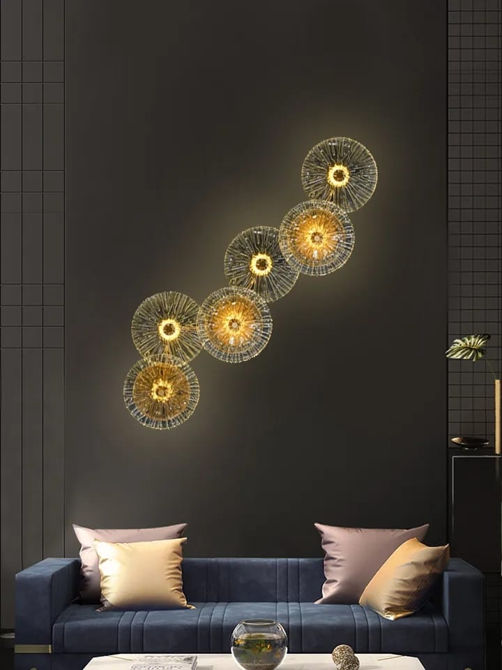 Ultra Modern Luxury Lotus Leaf Glass Wall Scone