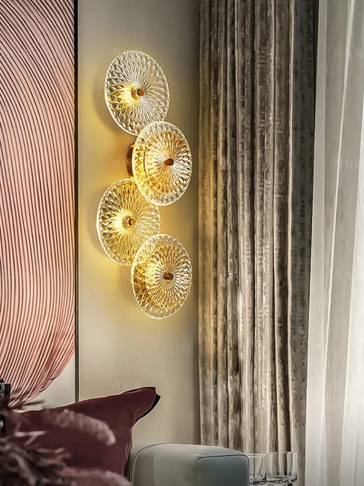 Ultra Modern Luxury Lotus Leaf Glass Wall Scone