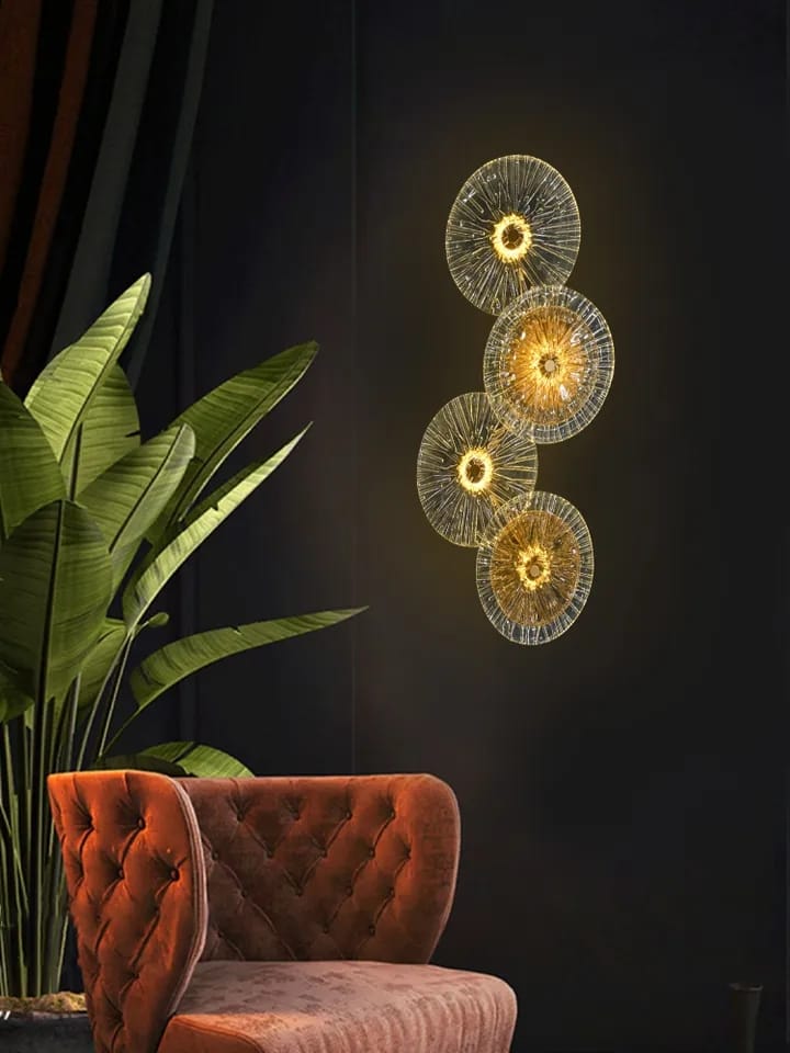 Ultra Modern Luxury Lotus Leaf Glass Wall Scone