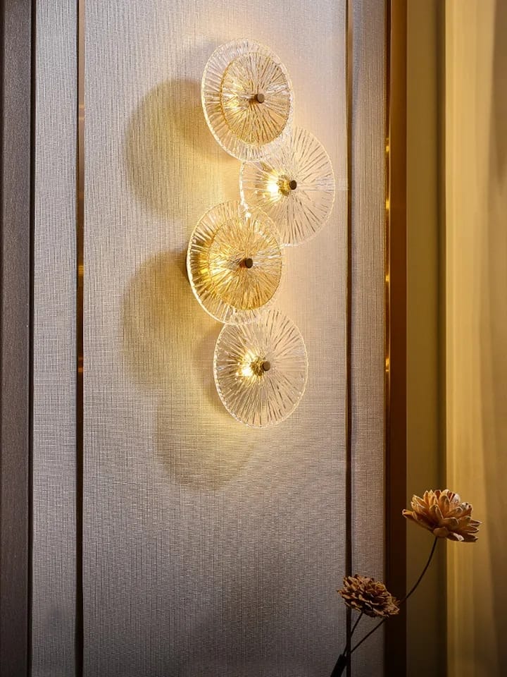 Ultra Modern Luxury Lotus Leaf Glass Wall Scone