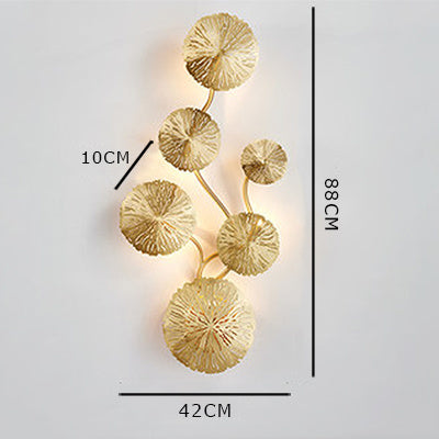 Luxury Designer Luster Lotus Leaf Wall Décor Scones