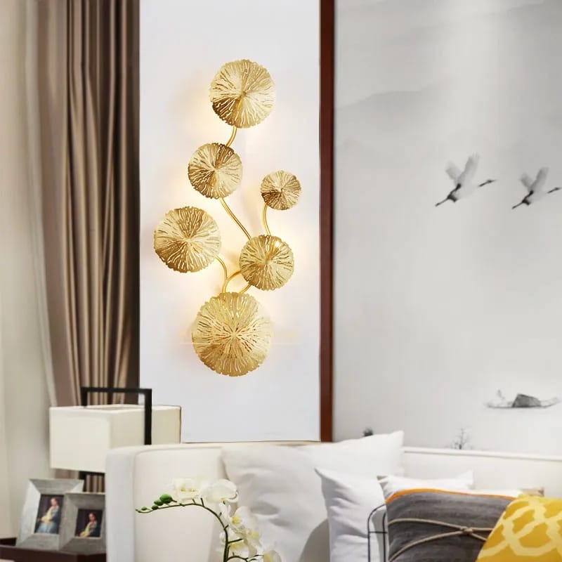 Luxury Designer Luster Lotus Leaf Wall Décor Scones