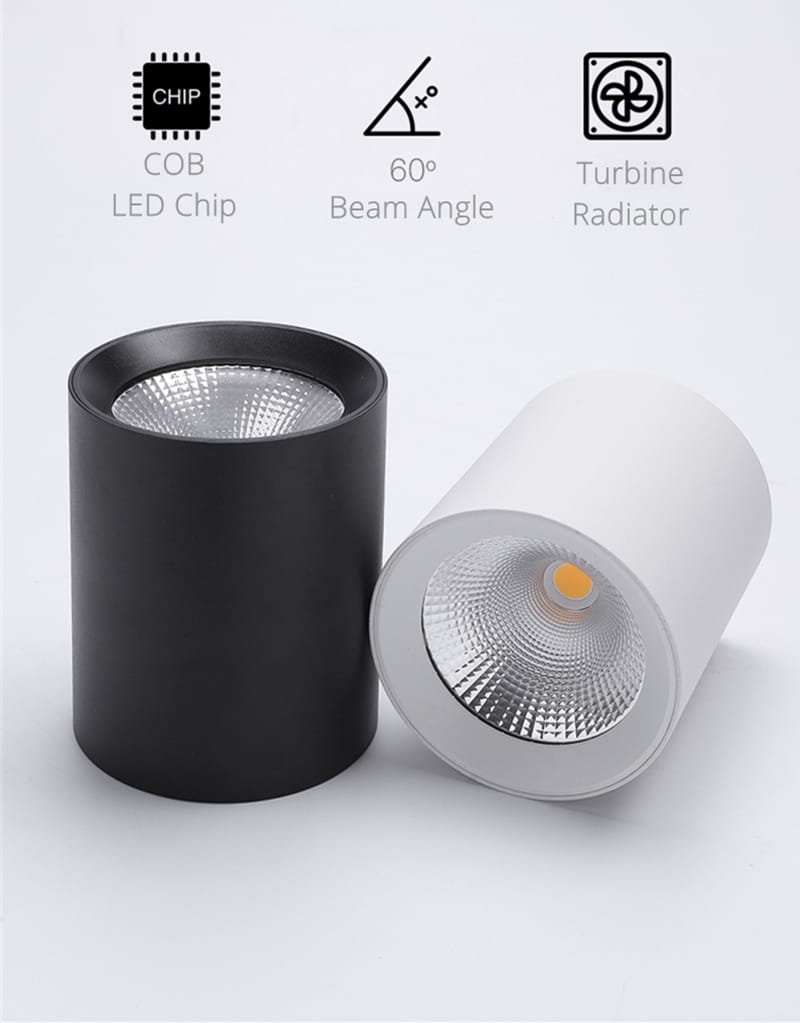 Surface Mounted Cylindrical COB Spot Light