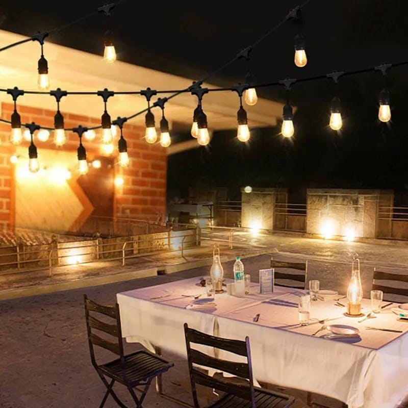 Outdoor Vintage Waterproof Decorative String Lights IP65  > Rs 6500/- Complete with LED Bulbs