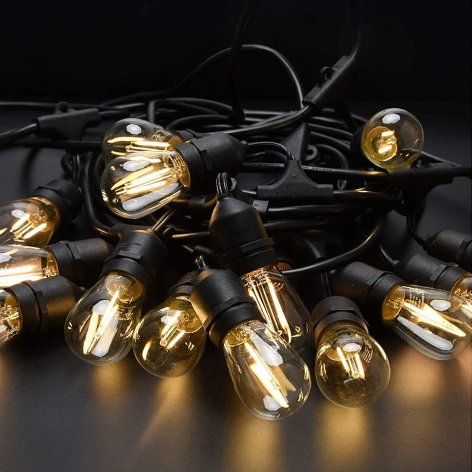 Outdoor Vintage Waterproof Decorative String Lights IP65  > Rs 6500/- Complete with LED Bulbs