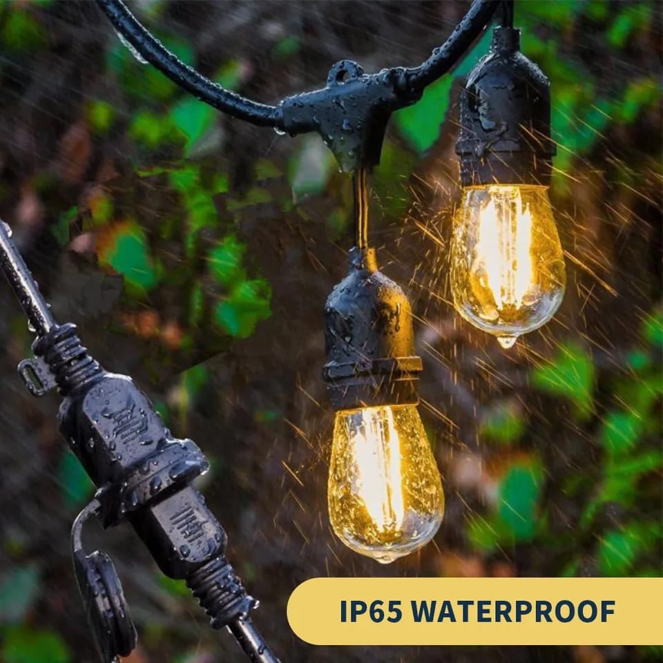 Outdoor Vintage Waterproof Decorative String Lights IP65  > Rs 6500/- Complete with LED Bulbs