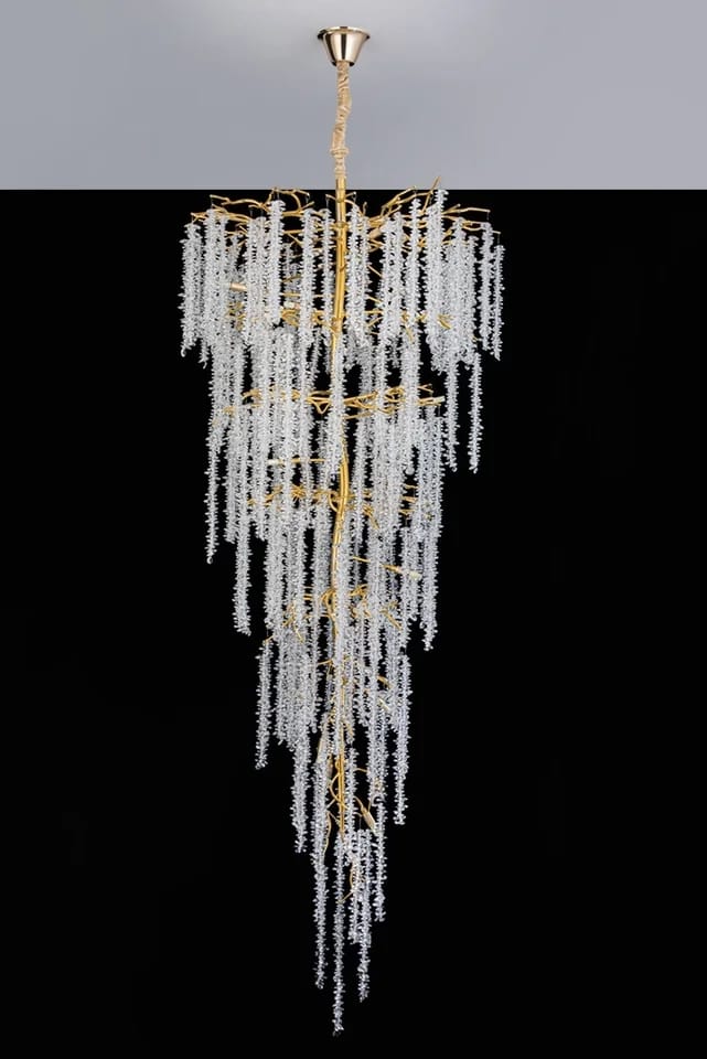 Creative Designer Luxury Gold Luster Tree Branches Crystal Chandelier