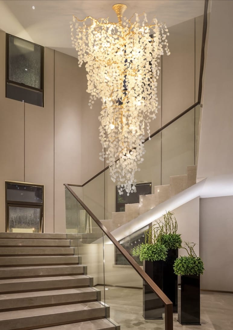 Creative Designer Luxury Gold Luster Money Tree Crystal Chandelier