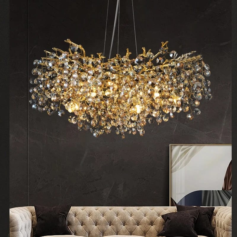 Artistic Modern Gold Luster Luxury Tree Branches Crystal Chandelier ( 800mm Diameter )