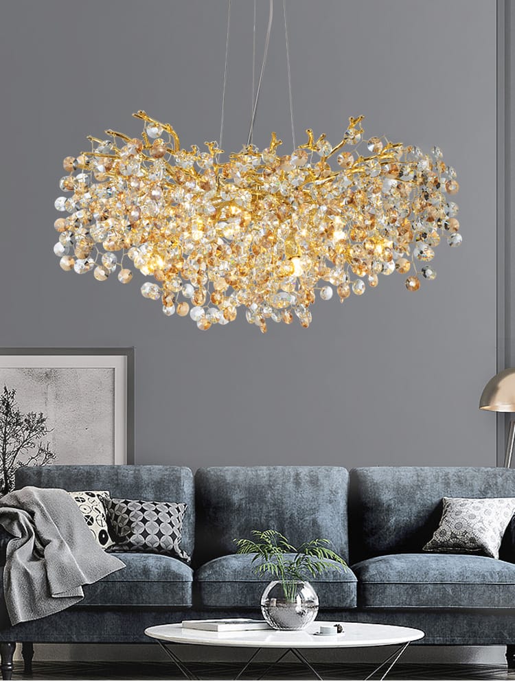 Artistic Modern Gold Luster Luxury Tree Branches Crystal Chandelier ( 800mm Diameter )