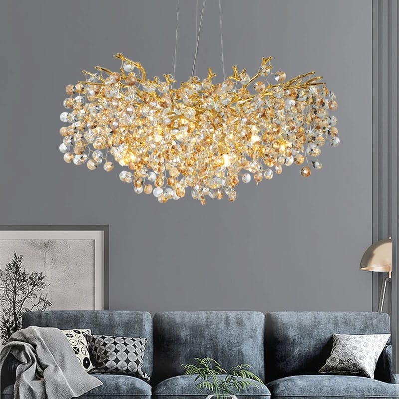 Artistic Modern Gold Luster Luxury Tree Branches Crystal Chandelier ( 800mm Diameter )