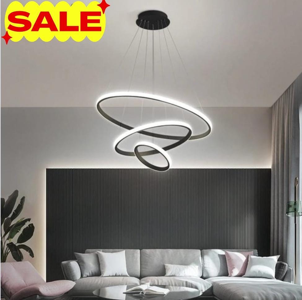 Modern Luxury Italian Style Three Rings Chandelier