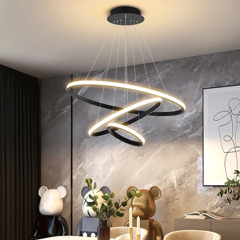 Modern Luxury Italian Style Three Rings Chandelier