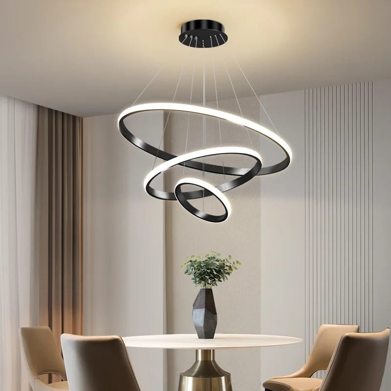 Modern Luxury Italian Style Three Rings Chandelier