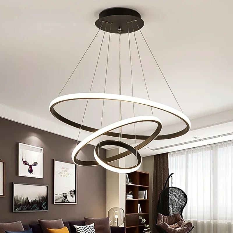 Modern Luxury Italian Style Three Rings Chandelier