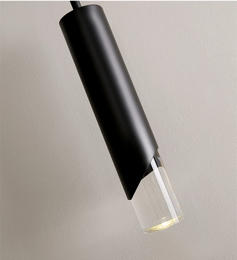 Long Cylindrical Luxury COB Pendant Light     ( Black )