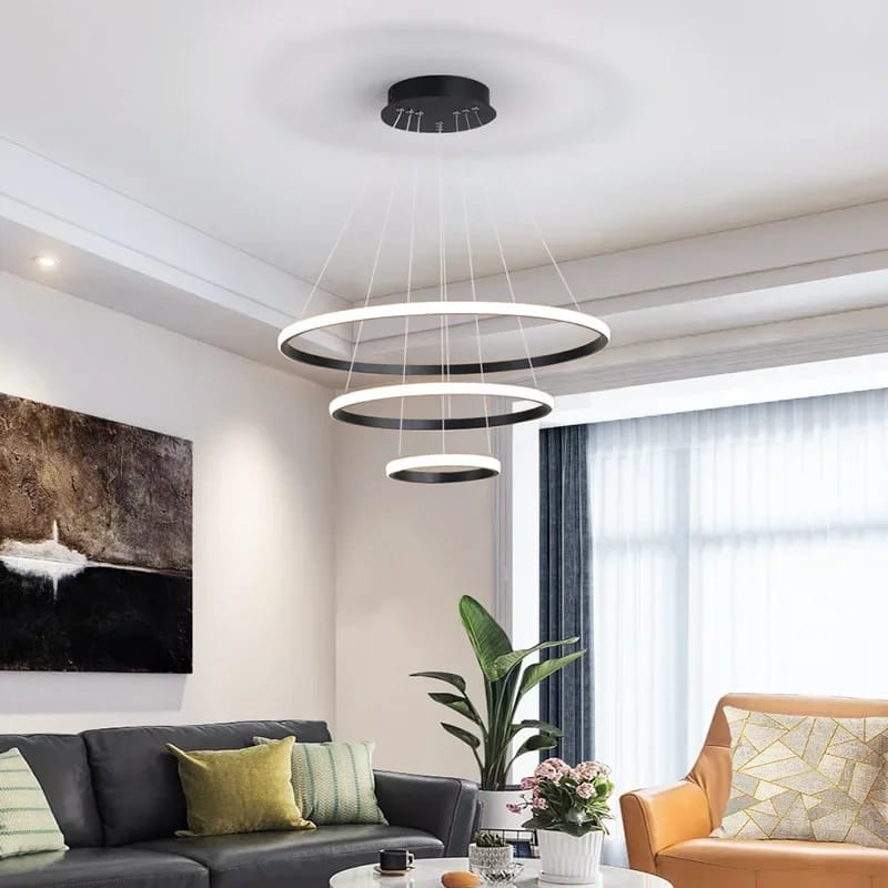 Modern Luxury Italian Style Three Rings Chandelier