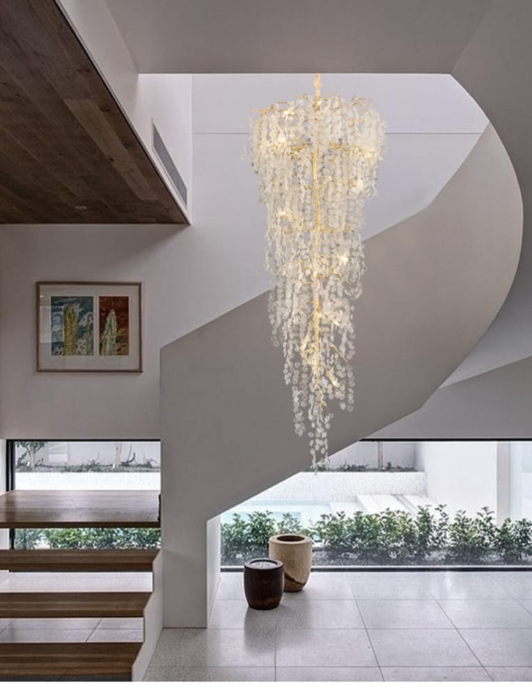 Creative Designer Luxury Gold Luster Money Tree Crystal Chandelier