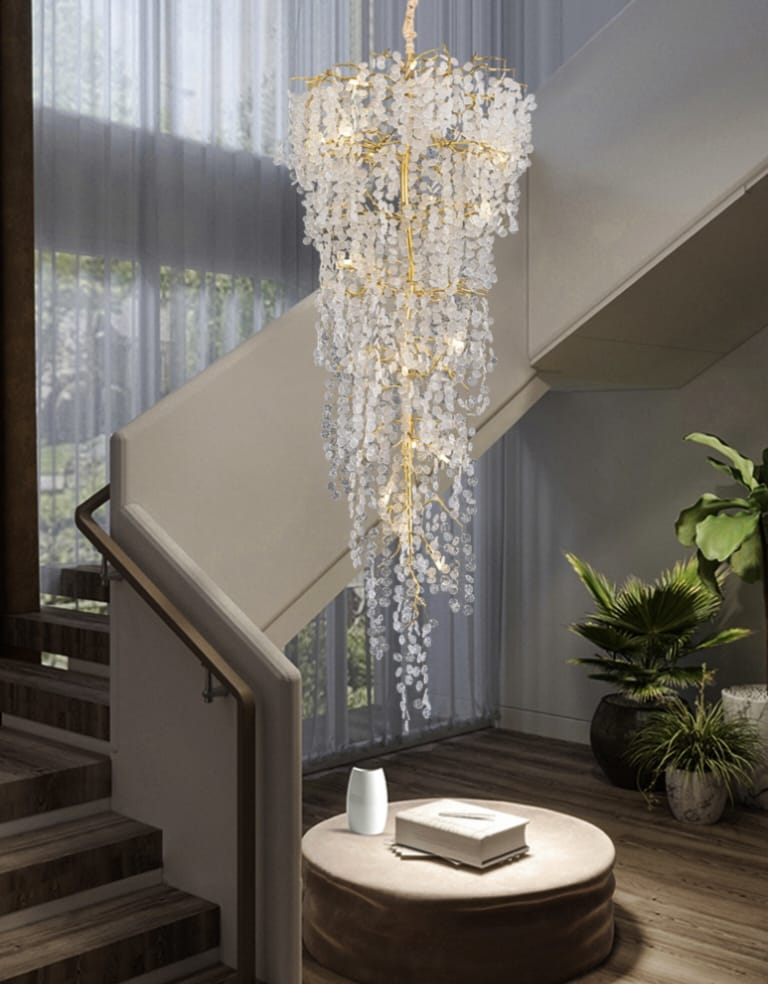 Creative Designer Luxury Gold Luster Money Tree Crystal Chandelier