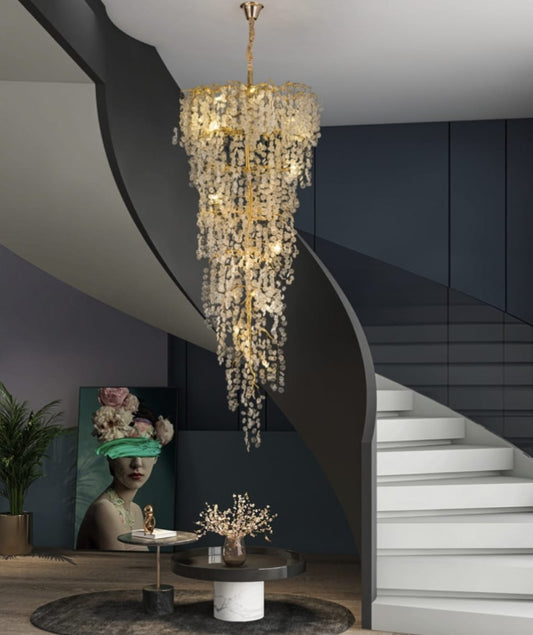 Creative Designer Luxury Gold Luster Money Tree Crystal Chandelier