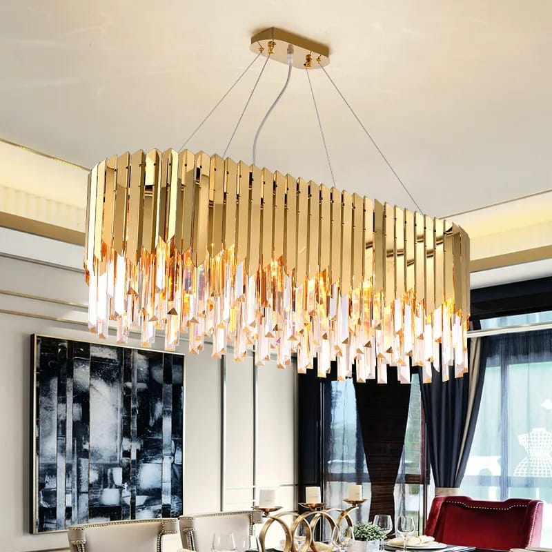 Designer LUXURY Gold Crystal Chandelier