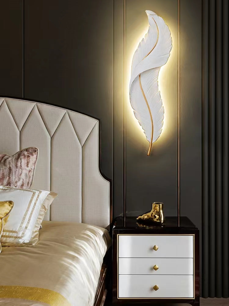 Indoor Nordic Decorative Modern LUXURY Feather Wall Lamp ( 2Feet Length )