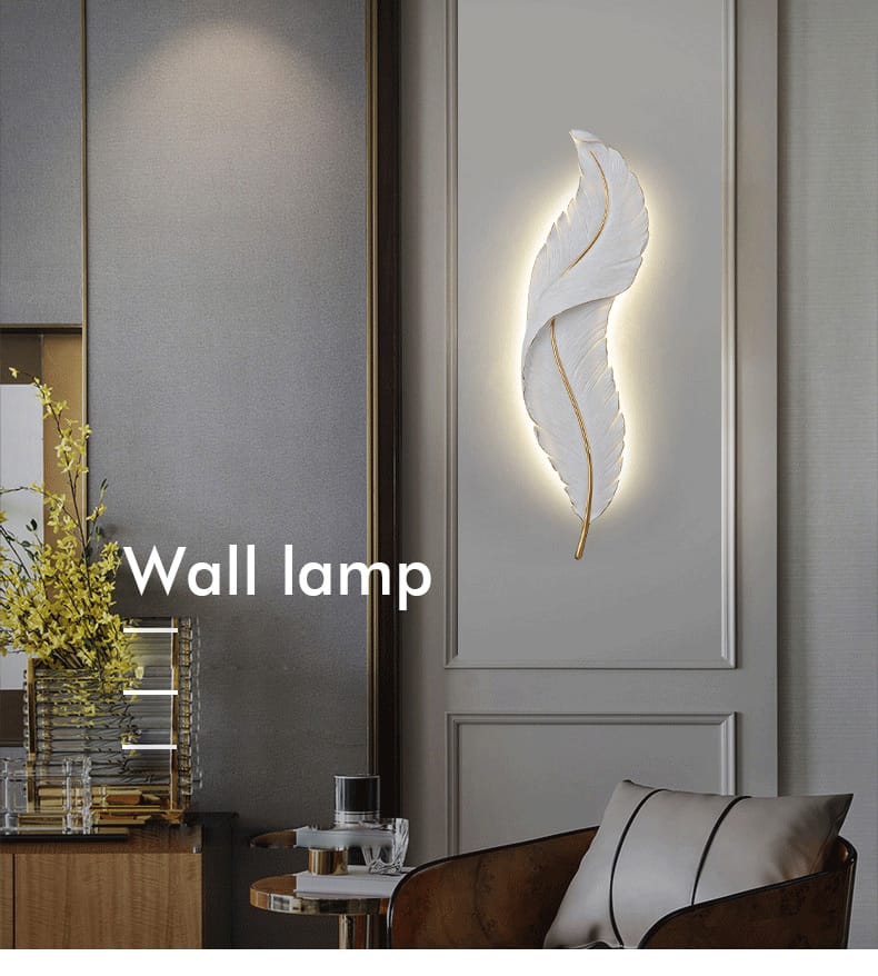 Indoor Nordic Decorative Modern LUXURY Feather Wall Lamp ( 2Feet Length )