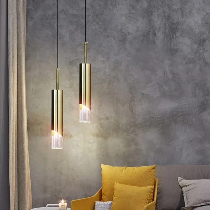 Long Cylindrical Luxury COB Pendant Light  ( Antique Black Color)