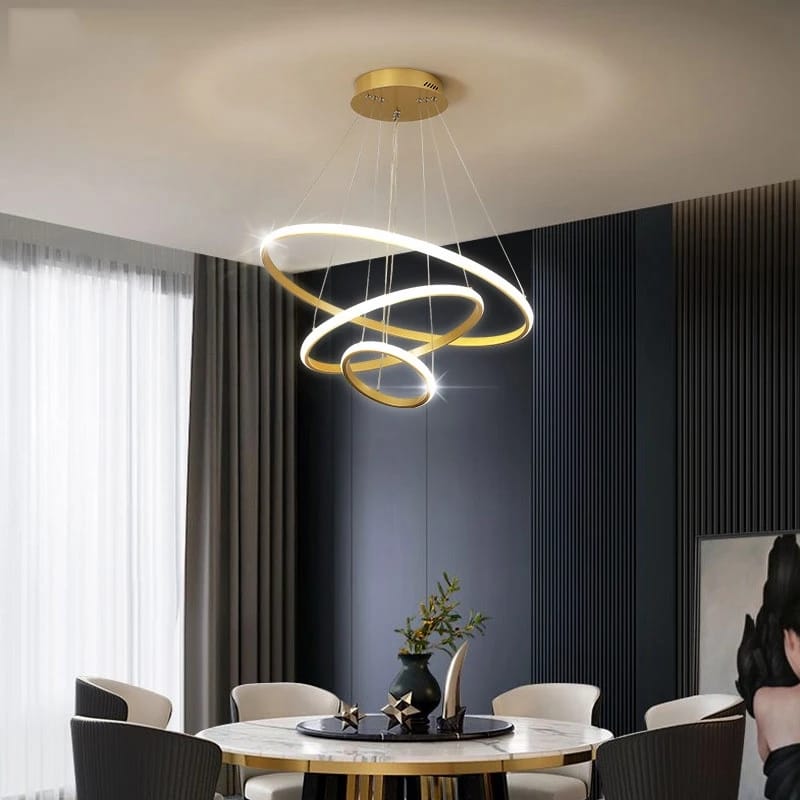 Modern Luxury Italian Style Three Rings Chandelier