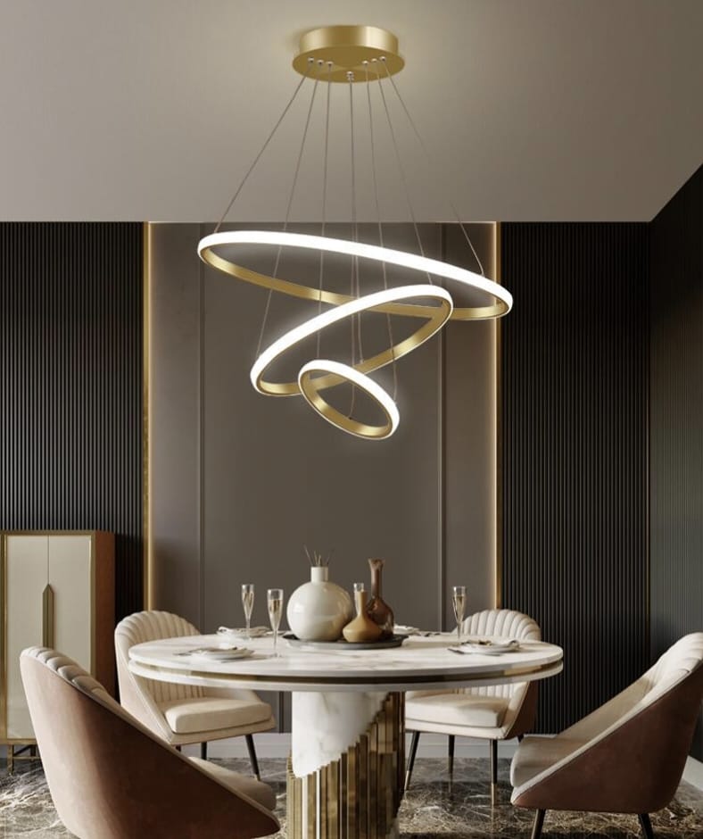 Modern Luxury Italian Style Three Rings Chandelier