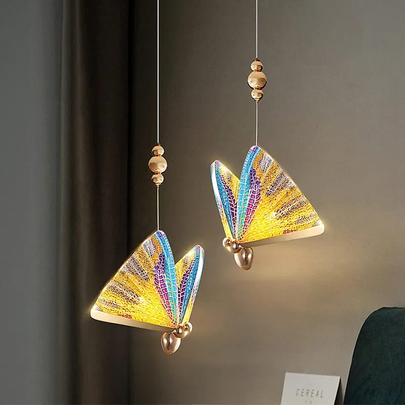 LUXURY Modern Multi Color Butterfly Pendant Light