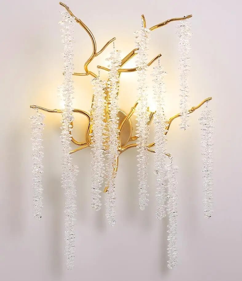 American Style Modern Gold Luster Luxury Crystal Wall Scone