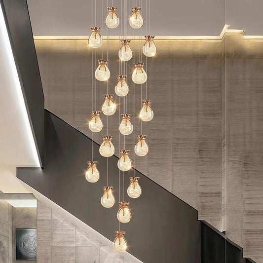 LUXURY Doctrine Modern Pouch Double Height Lobby Chandelier