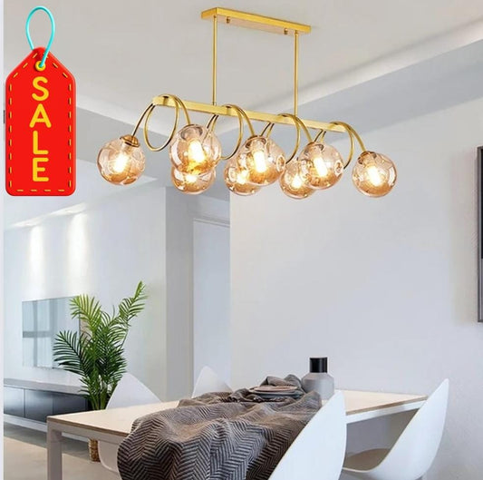 Modern Nordic Eight Glass Chandelier