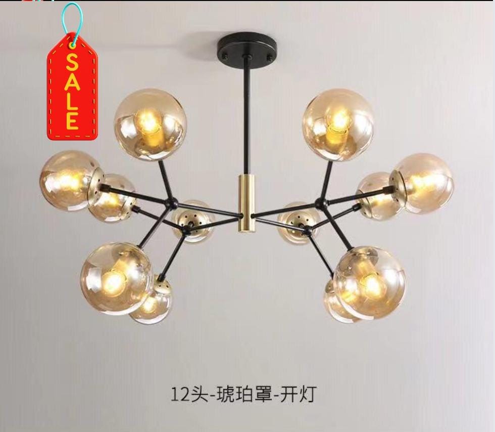 Modern Nordic Luxury Gold Glass Chandelier