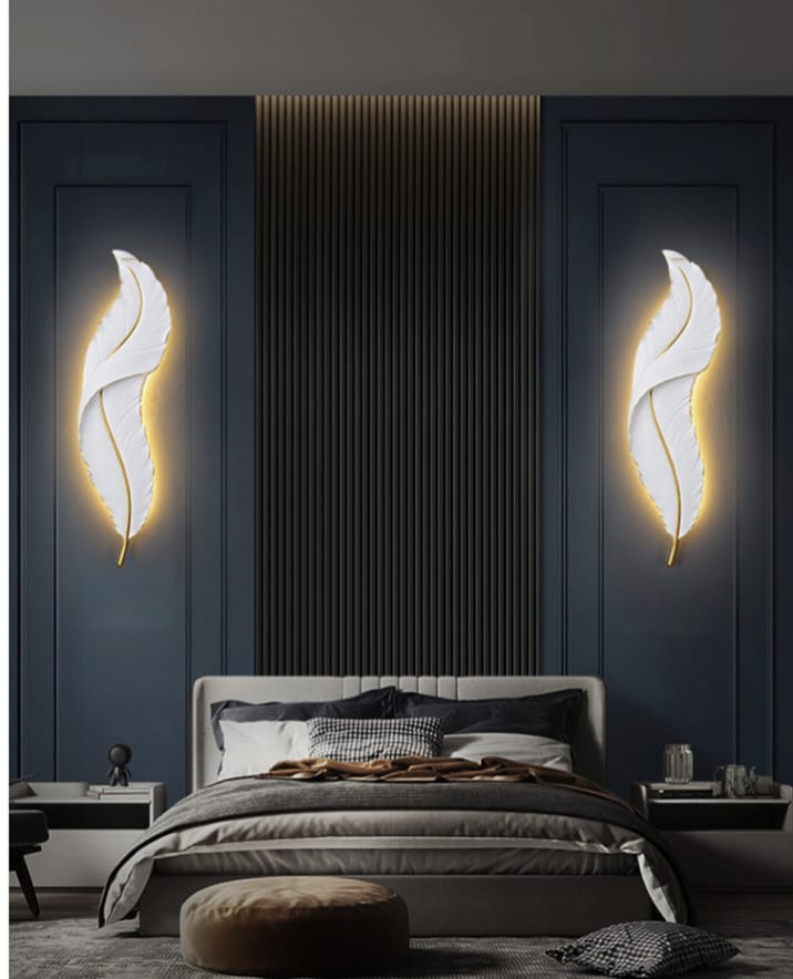 Indoor Nordic Decorative Modern LUXURY Feather Wall Lamp ( 2Feet Length )